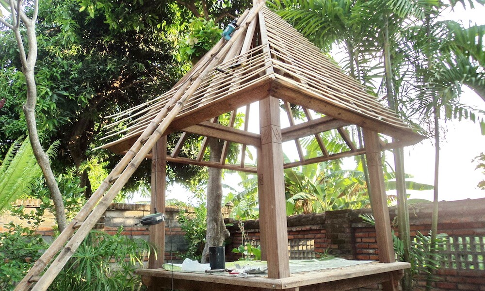 Bamboo Roof in Process